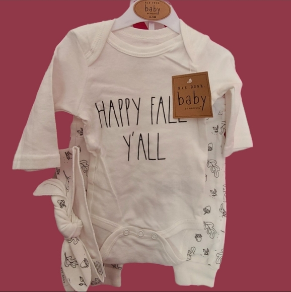 Rae Dunn Baby Hello Fall 3pc Outfit NWT - Picture 2 of 5